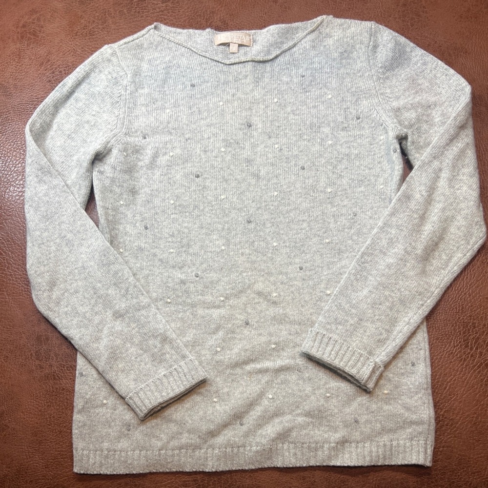 BENEDETTA B Grey Sparkle Dot‎ Merino Wool Blend Sweater Size S